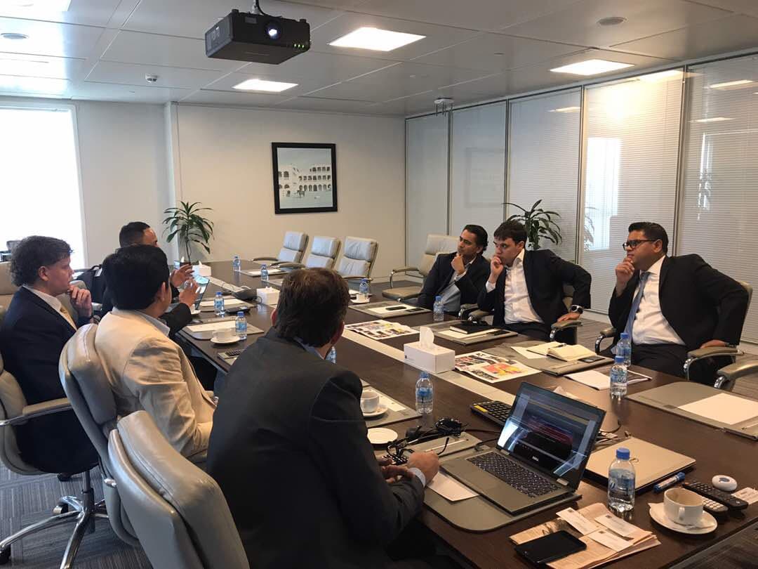 Presenting to the Qatar Investment Authority at their headquarters in Doha.